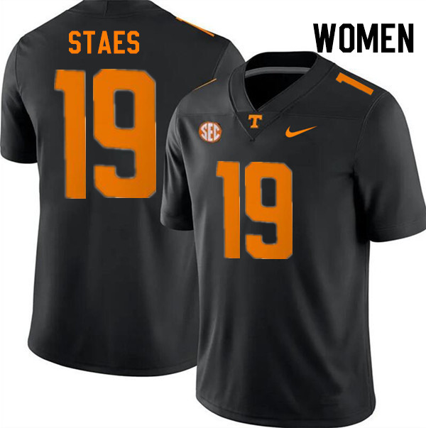 Women #19 Holden Staes Tennessee Volunteers College Football Jerseys Stitched-Black